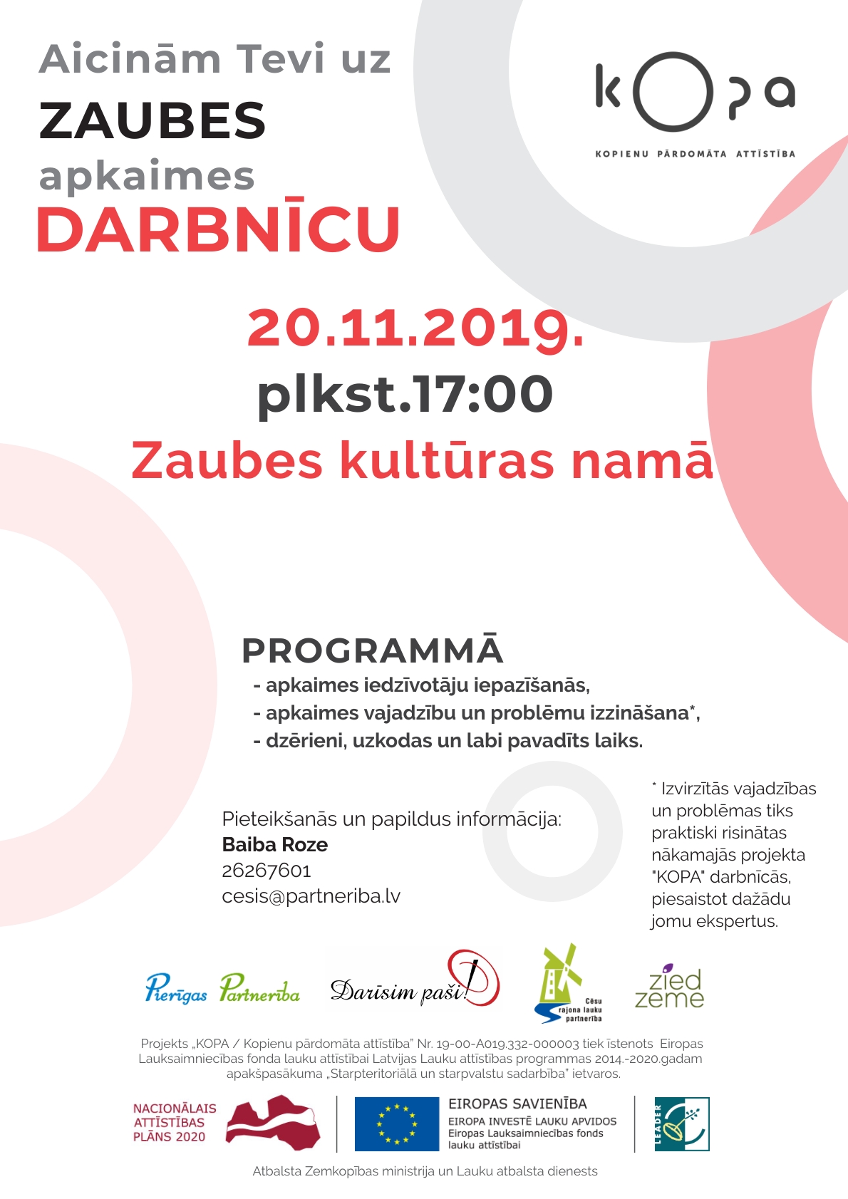 Apkaimes darbnīca Zaubes kultūras namā.