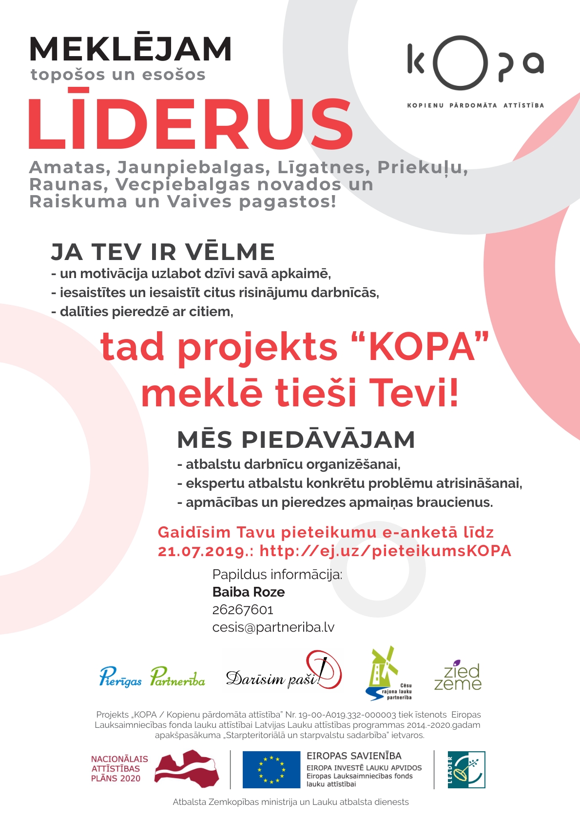 Projekts KOPA meklē līderus!!!