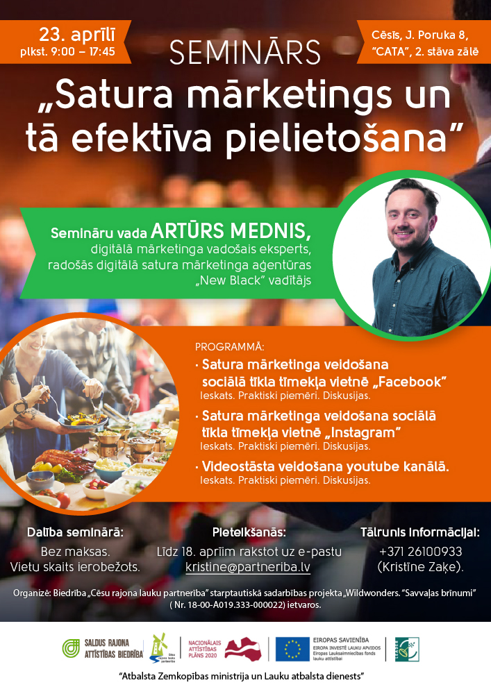 #WILDWONDERS Seminārs “Satura mārketings un tā efektīva pielietošana”