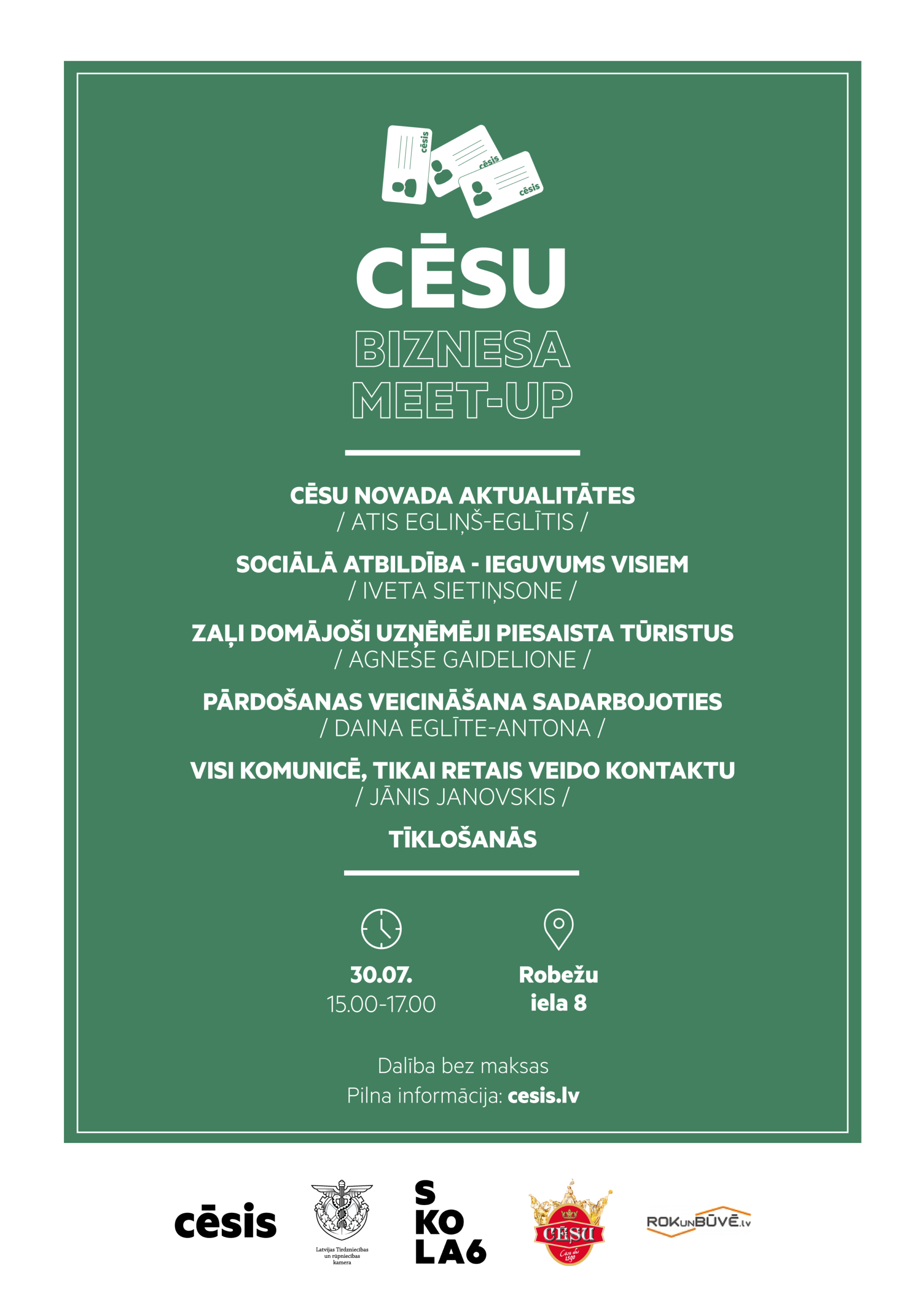Cēsu biznesa Meet-up jau 30. jūlijā