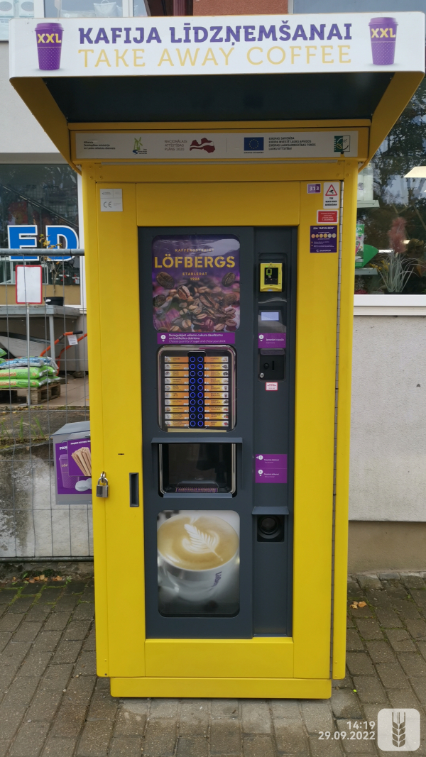 Bezkontakta kafijas automātu uzstādīšana Cēsu rajona lauku partnerības darbības teritorijā