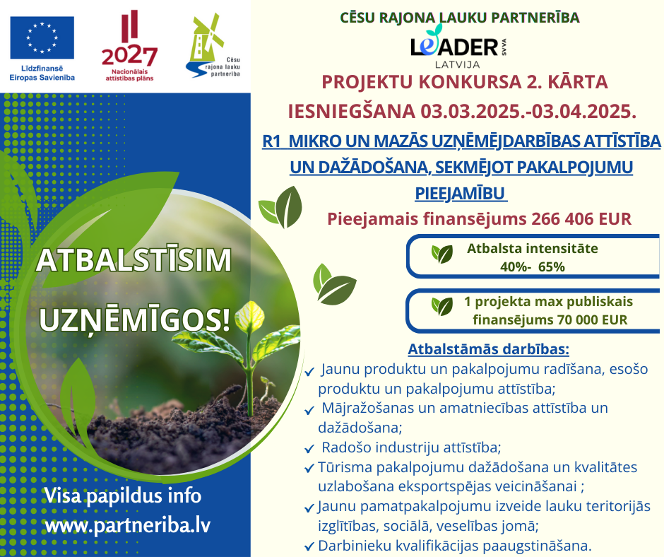 Izsludināta LEADER 2. kārta
